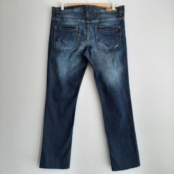 PD&C Stretch Distressed Slim Blue Jeans Men's Sz 33 - Picture 5 of 10